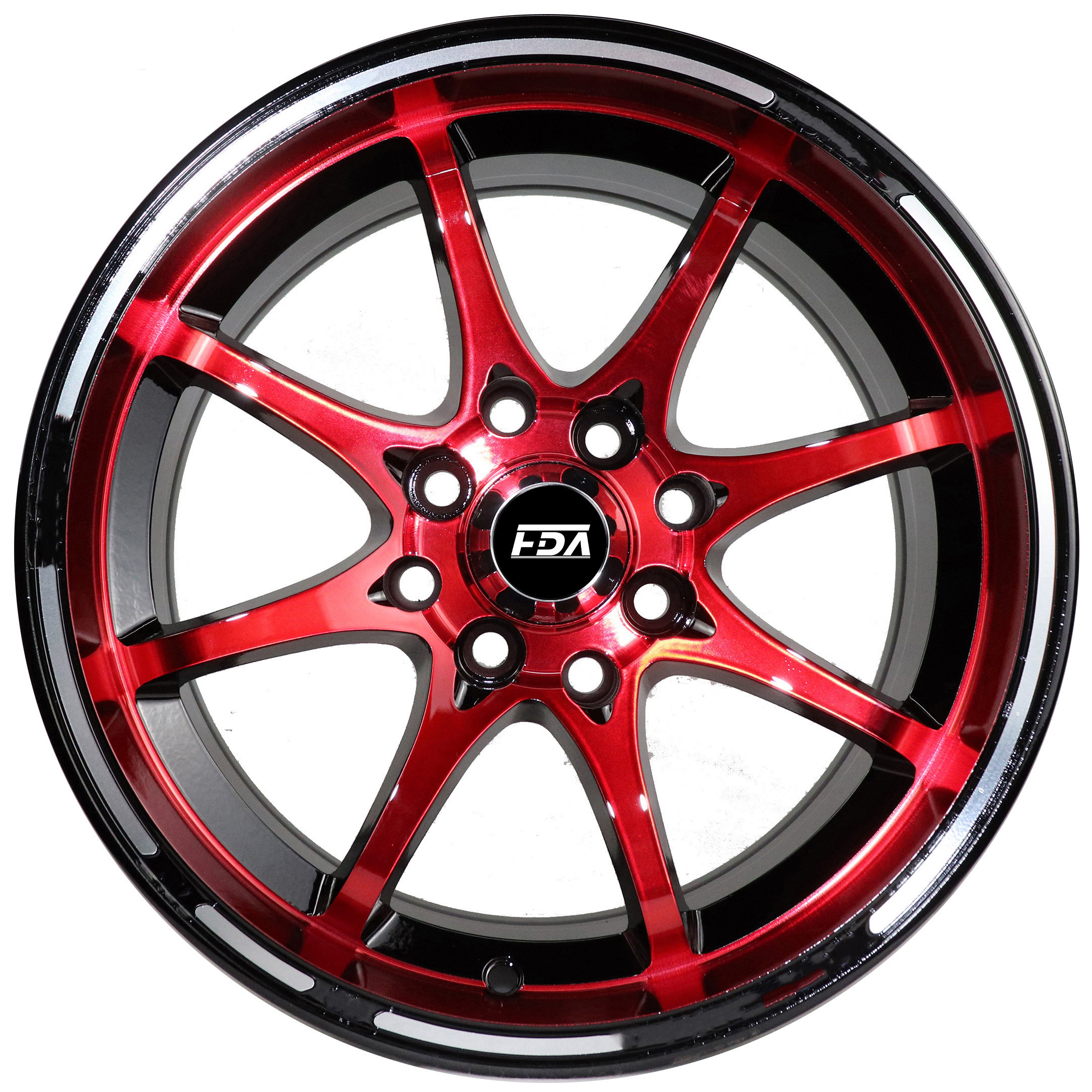 Wholesale black and red rims 15 16 17 inch 4 lug 4x100 wheels 4x114.3 sport rim