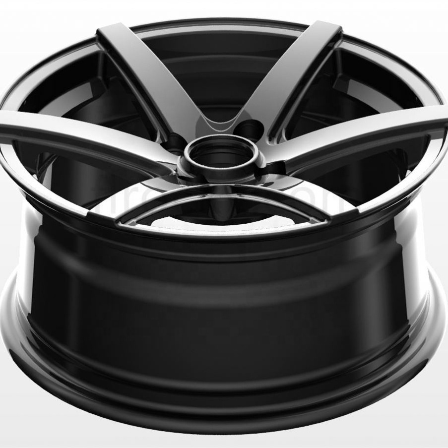 Flrocky Hot Sale15 Inch 4*100 Five Star Spokes Sliver Machined Lip Alloy Wheels For Volvo Deep Lip Passenger Car Wheels