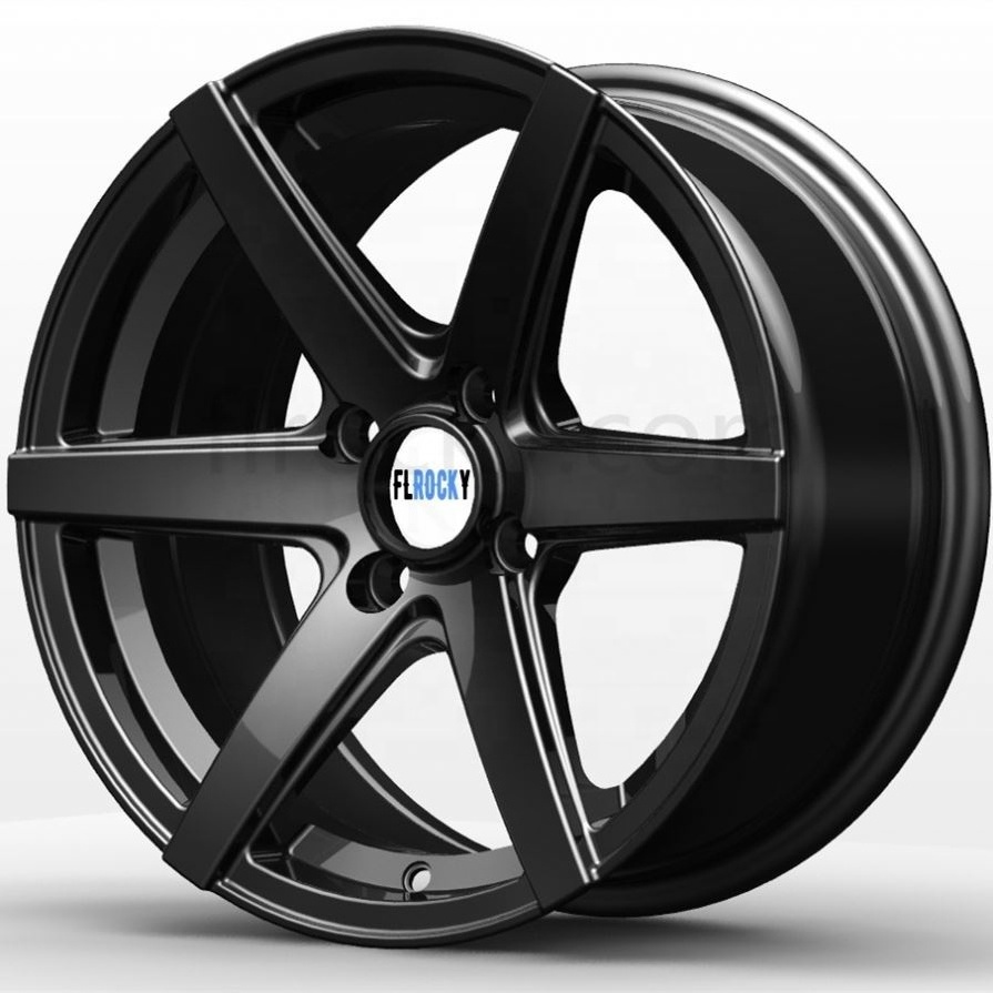 Flrocky Hot Sale15 Inch 4*100 Five Star Spokes Sliver Machined Lip Alloy Wheels For Volvo Deep Lip Passenger Car Wheels