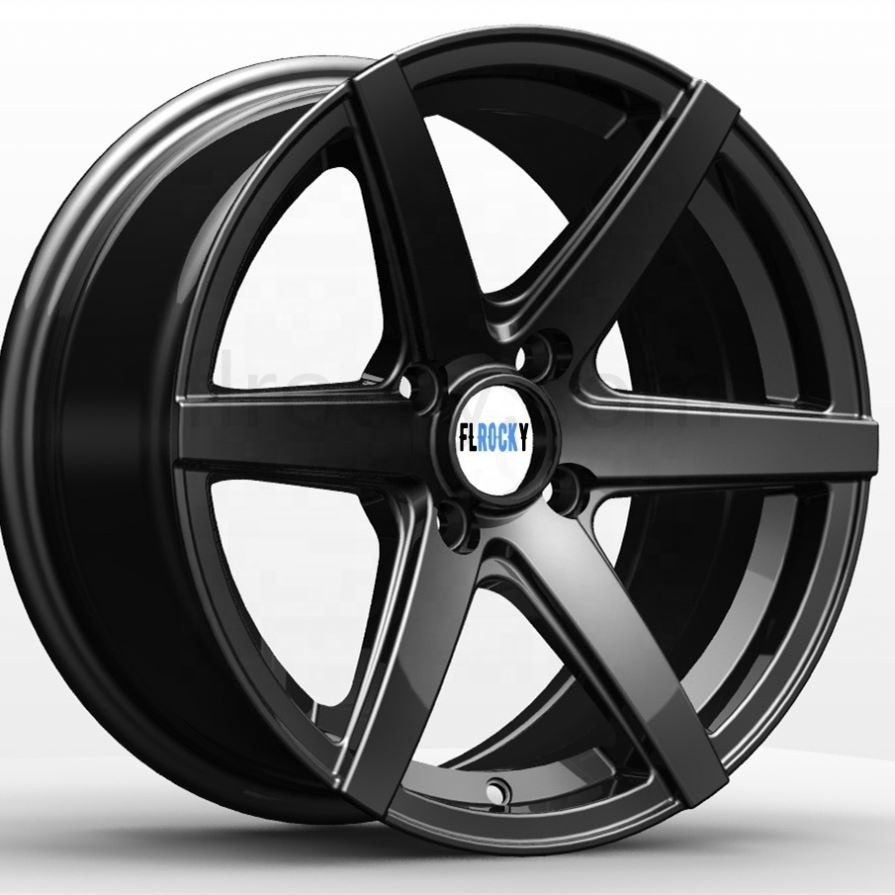 Flrocky Hot Sale15 Inch 4*100 Five Star Spokes Sliver Machined Lip Alloy Wheels For Volvo Deep Lip Passenger Car Wheels