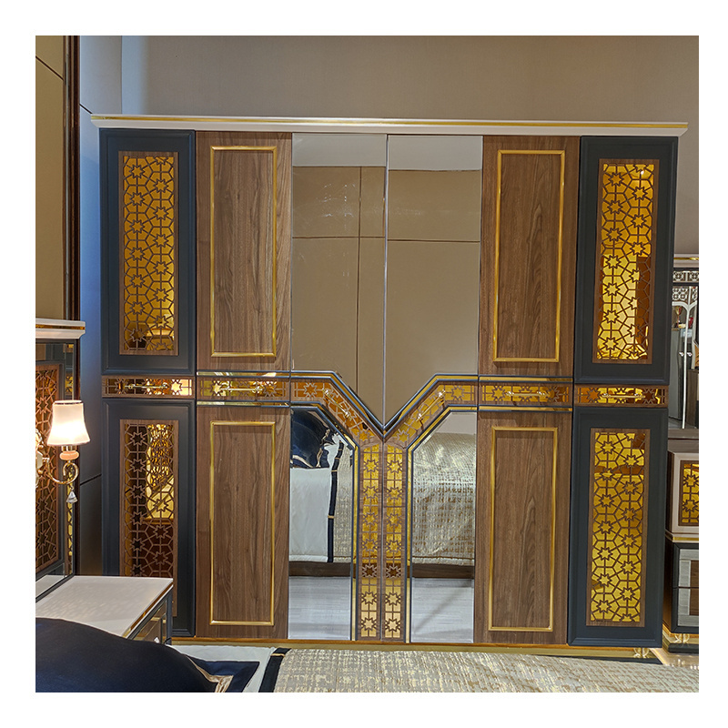 HDF Luxury Wardrobe Set Turkish Bedroom Furniture Turkey Home Furniture Suppliers Wholesale Factory Selling Modern Standard Size