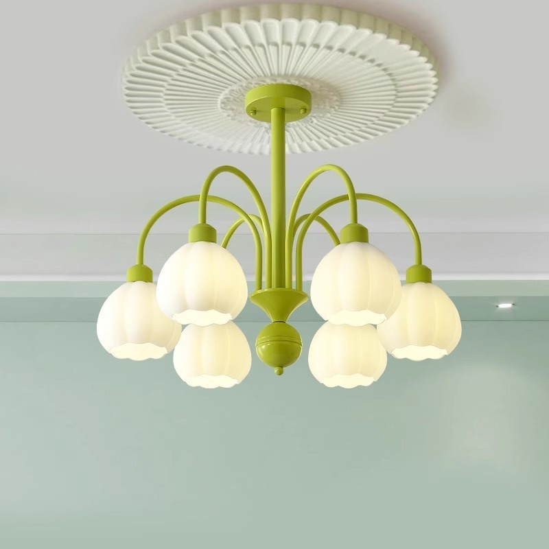 Cream style living room chandelier modern minimalist bedroom dining room study pumpkin French retro apartment lamp