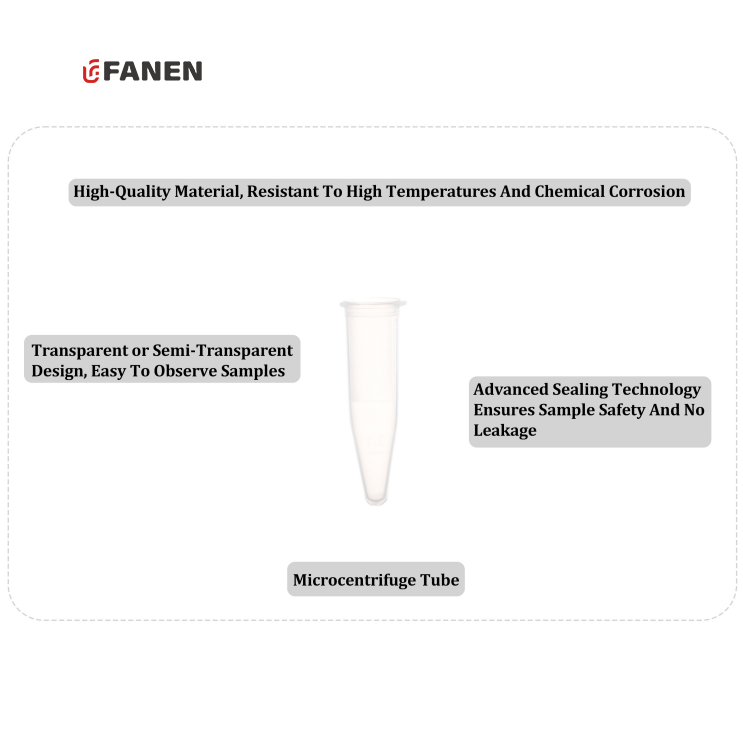 Fanen 1.5ML Clear Plastic Microcentrifuge Falcon Tube MCT Conical Micro Centrifuge Tube