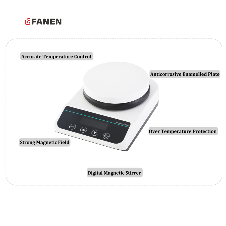 Fanen Industrial Hot Plate Heating Magnetic Stirrer Mixer Heating Equipments Digital Hotplate Magnetic Stirrer