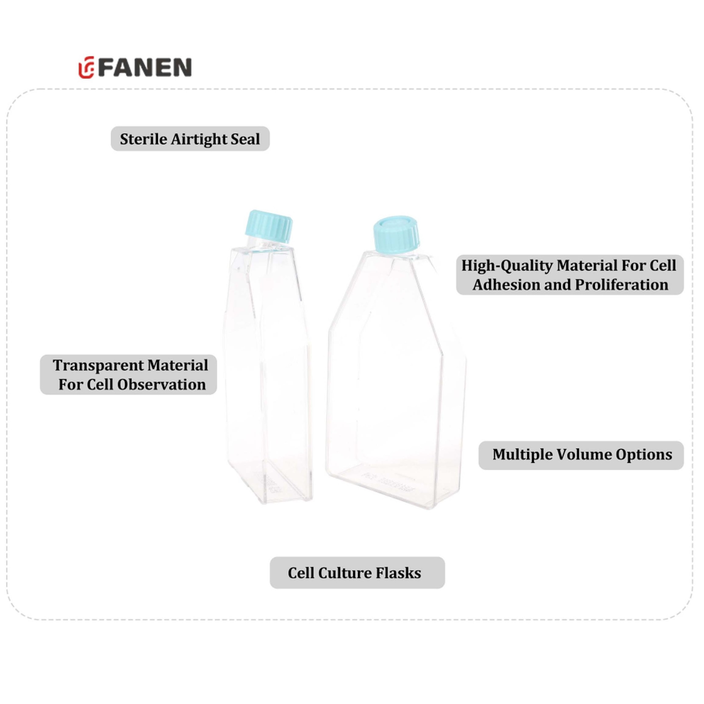 Fanen Wholesale 25 75 125 Cubic Meter TC Treated Lab Volumetric Plant Cell Tissue Culture Flasks