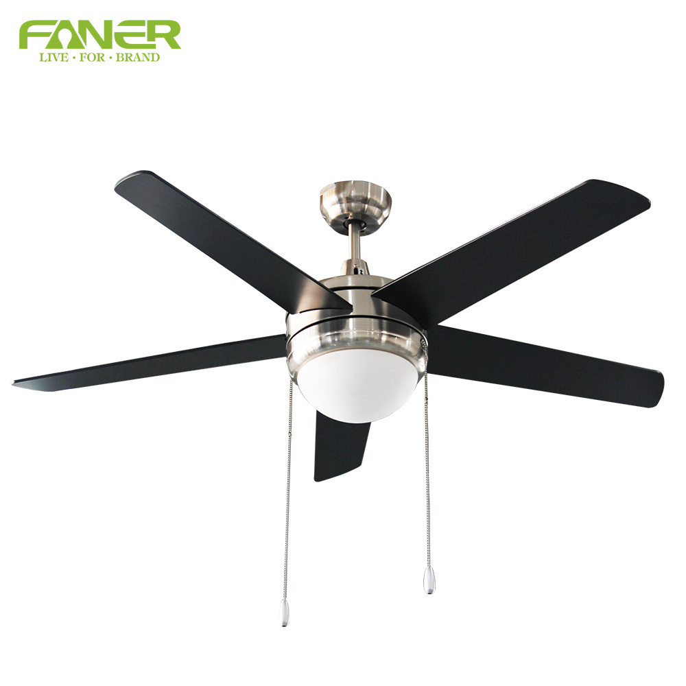 FANER ceiling fan light 50 inch 5 MDF blade with led light pull chain popular decorative ceiling fan