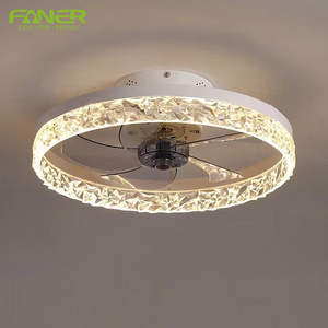 LED Reversible Ceiling Fan Light Remote Control Q-Uiet 6 Speeds Dimmable Bedroom Fan Ceiling Light Modern Bedroom Fan Ceiling