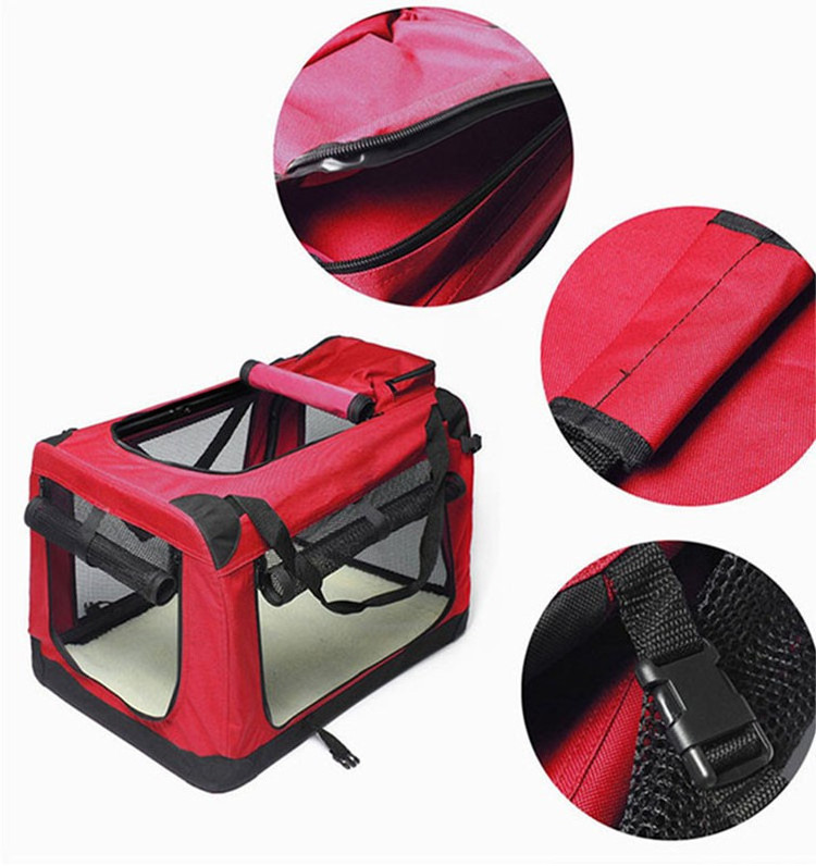 Factory Custom Logo Household Travel Dog Carrier Folding Extra Large Pets Kennel Portable Soft Dog Pets Crate