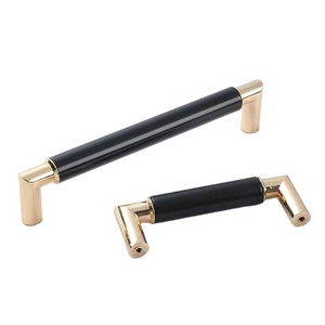 Zinc alloy black gold handle kitchen cabinet drawer hardware handle stainless steel long strip furniture door handle