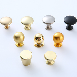 Fashion American style round black brushed gold single hole handle cabinet drawer aluminum alloy furniture small pull handle