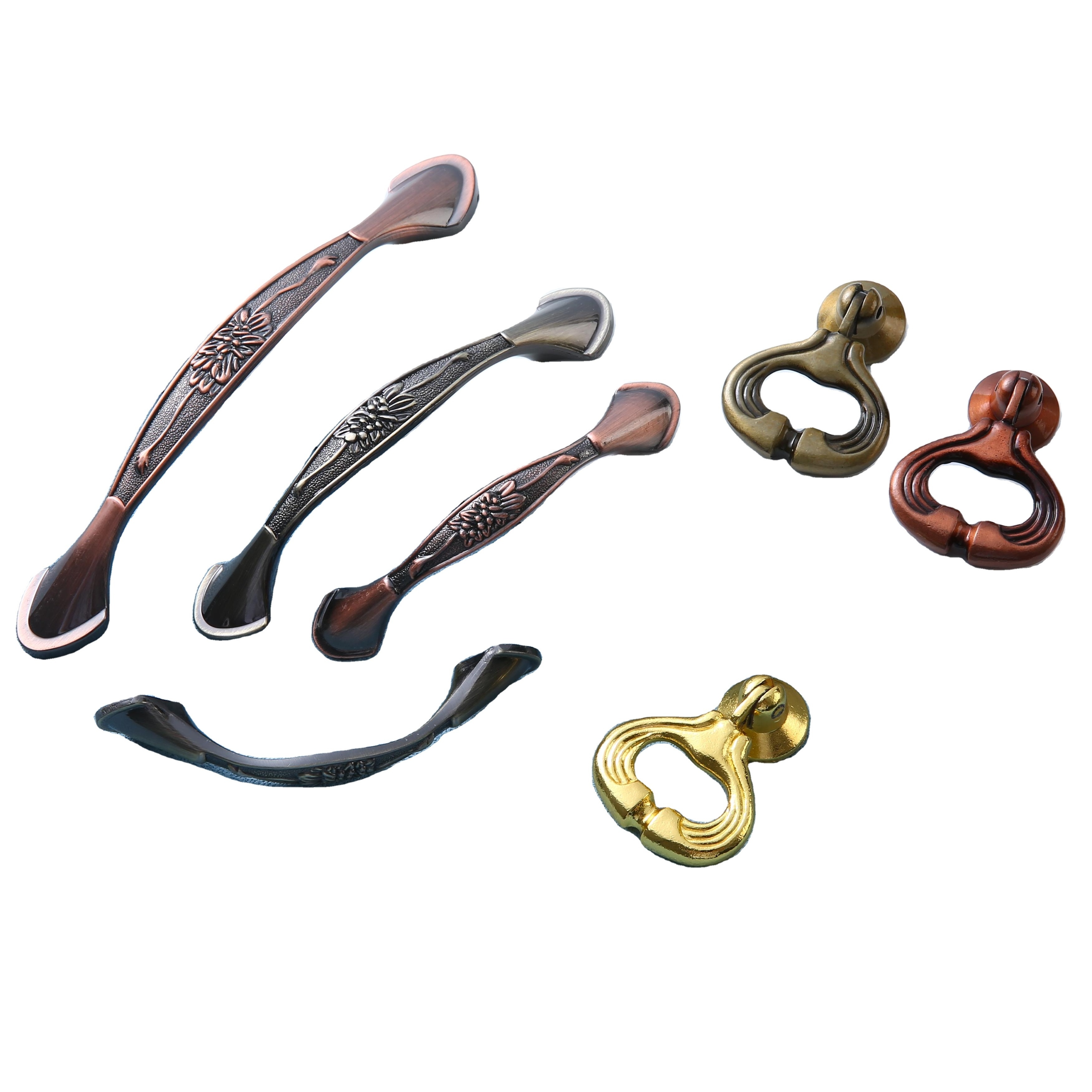 Factory source modern simple bronze zinc alloy handle drawer closet cabinet red ancient door handle furniture hardware