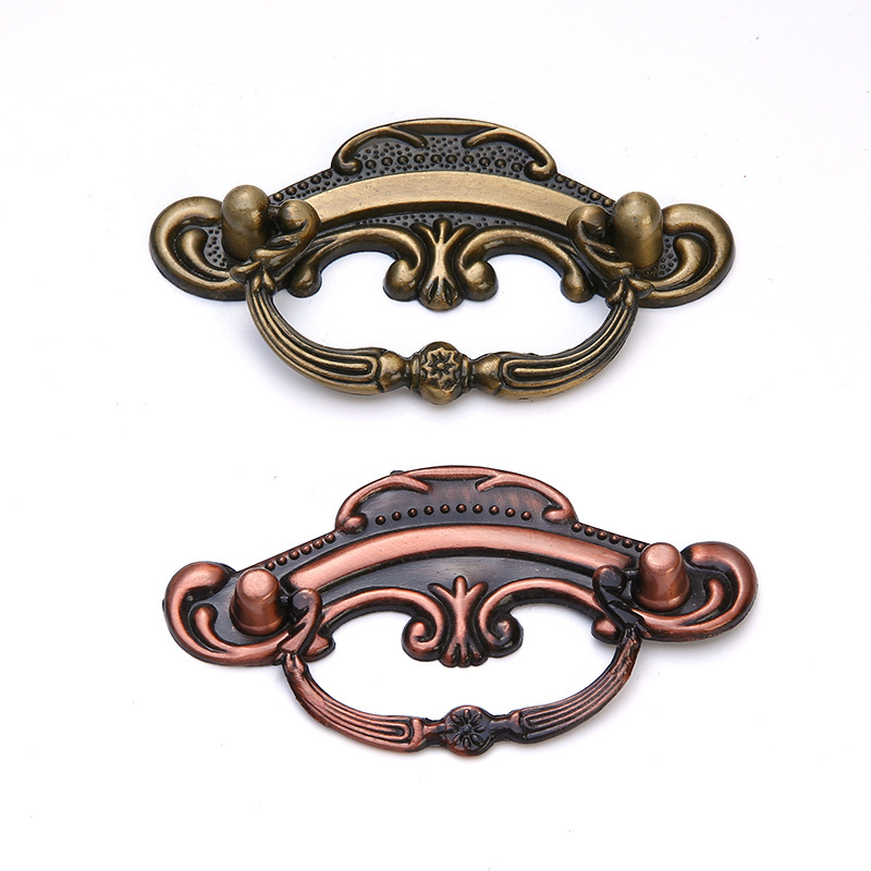 Furniture Hardware Dresser Cabinet Door Handle Antique Brass Brushed Drawer Cabinet Handle European Vintage Bedroom Kitchen