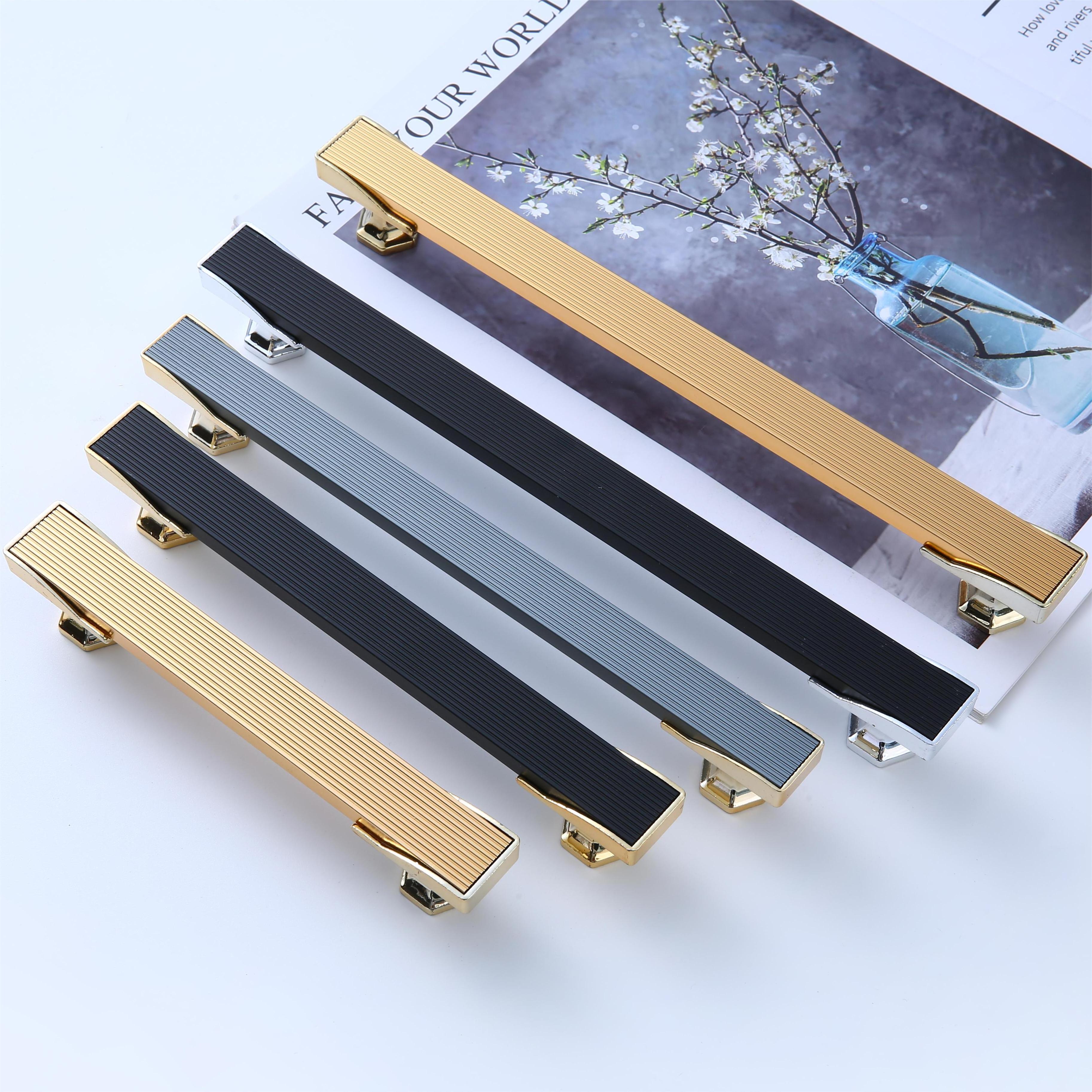 Zinc alloy + aluminum profile closet handle Modern simple light luxury extra-long cabinet door drawer handle