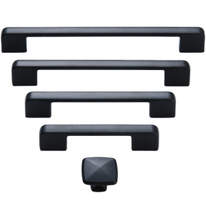 Aluminum Alloy Black Gold Kitchen Handles Pull Furniture Cabinet Door Drawer Hardware Handle Wholesale manufacturers