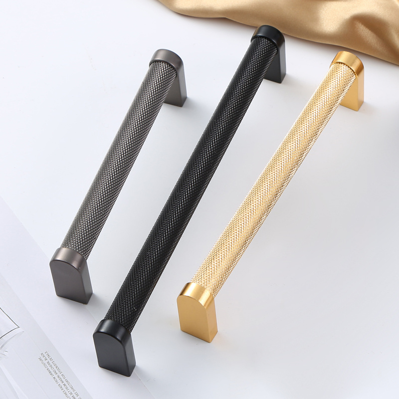 European and American style metal furniture hardware kitchen cabinets bathroom chrome plate round knurled handle pull