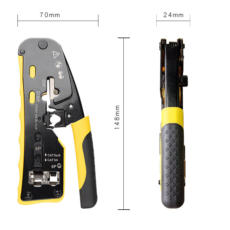 RJ45 crimper RJ11/RJ12 6P 8P network cable Setup crimp cut stripper tool RJ45 modular plug crimper