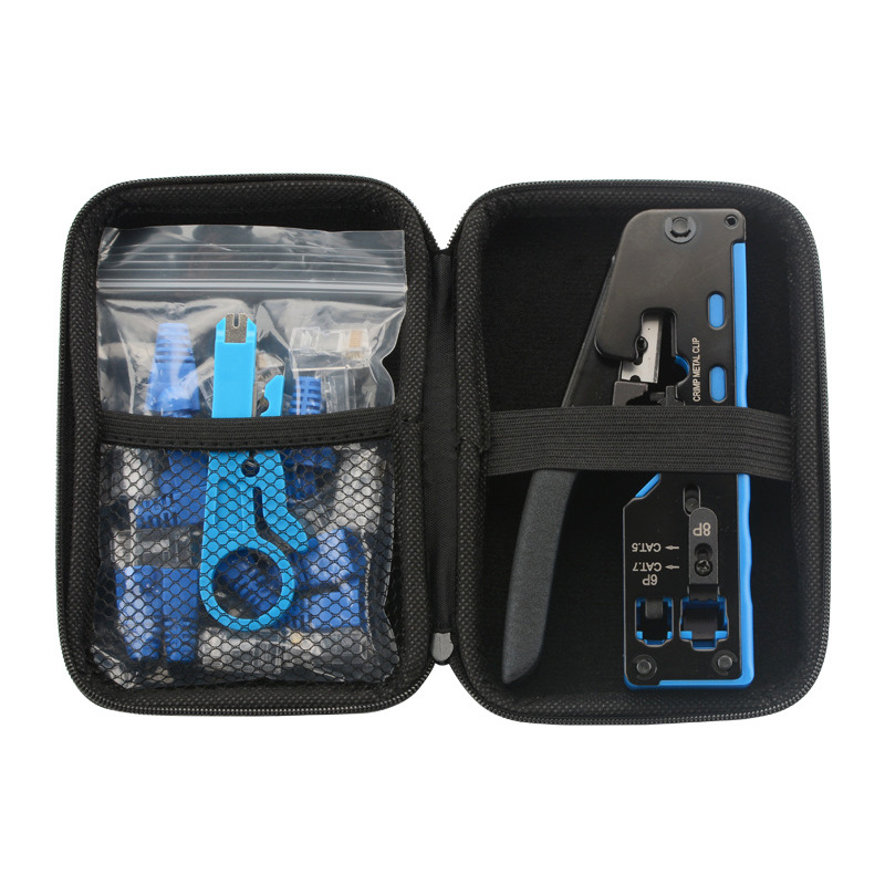 Network RJ45 Pass Through Connector Crimper Kit LAN Cable RJ45 cat7 EZ Crimper Plier Tool Kits Set