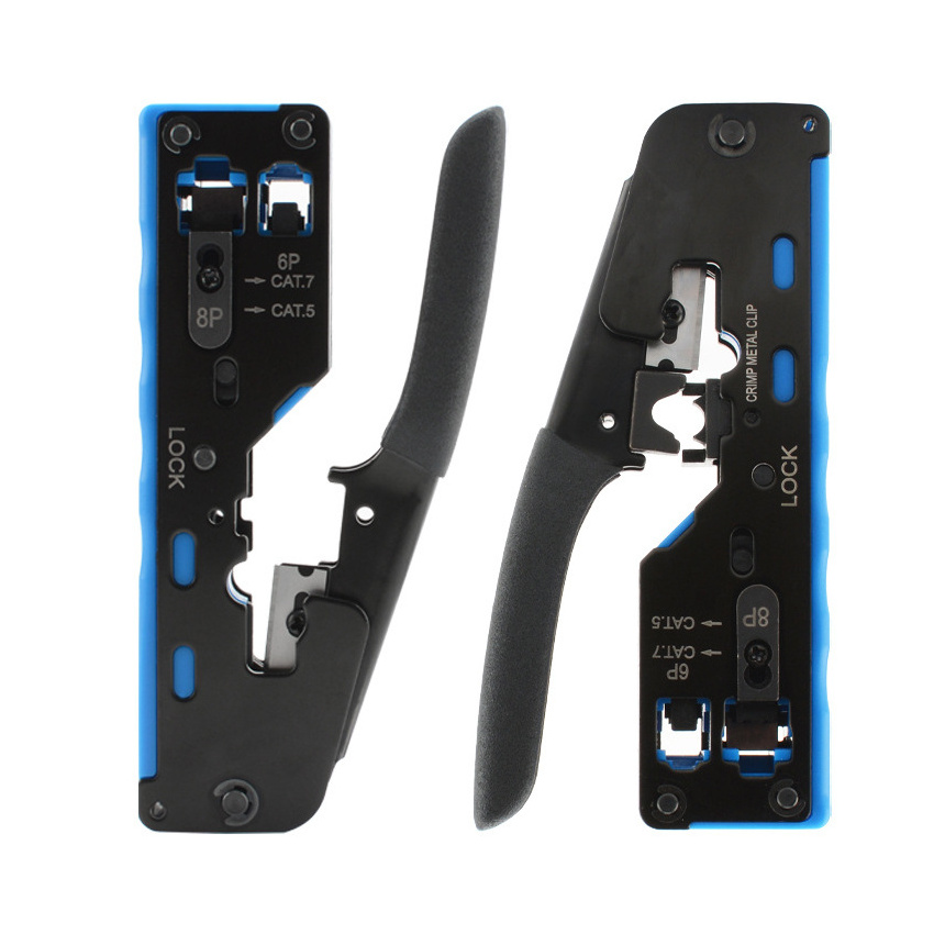 Network RJ45 Pass Through Connector Crimper Kit LAN Cable RJ45 cat7 EZ Crimper Plier Tool Kits Set