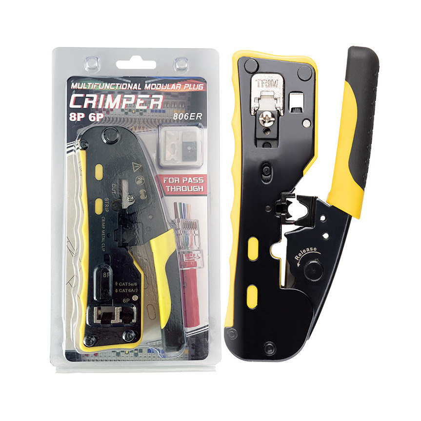 RJ45 crimper RJ11/RJ12 6P 8P network cable Setup crimp cut stripper tool RJ45 modular plug crimper