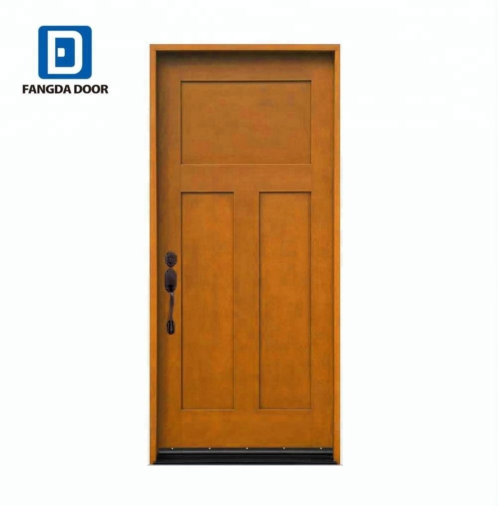 Fangda house fiberglass door price with orange peel paint texture exterior door