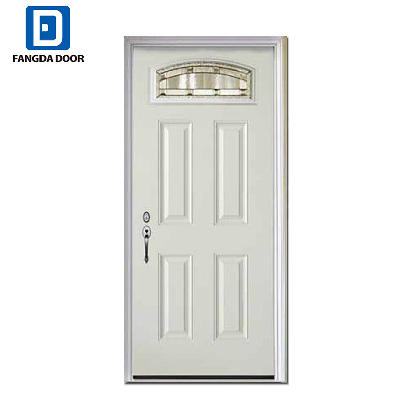 Hot sale steel and wood wrought iron entry door china factory price house glass entry door