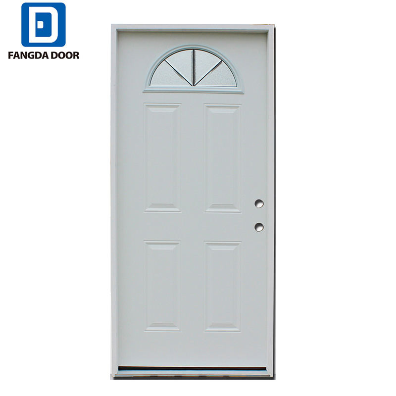 Hot sale steel and wood wrought iron entry door china factory price house glass entry door