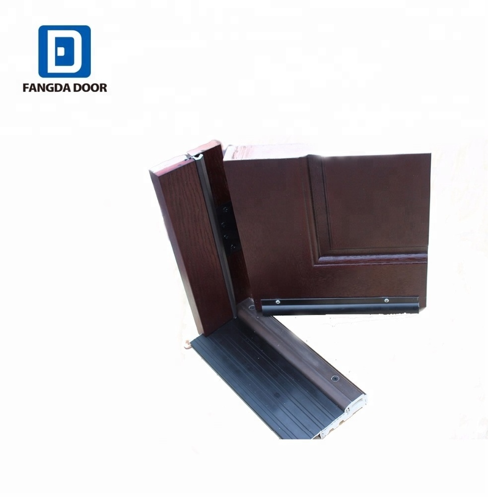 Fangda swing  center arch mahogany textured modern fiberglass entry doors