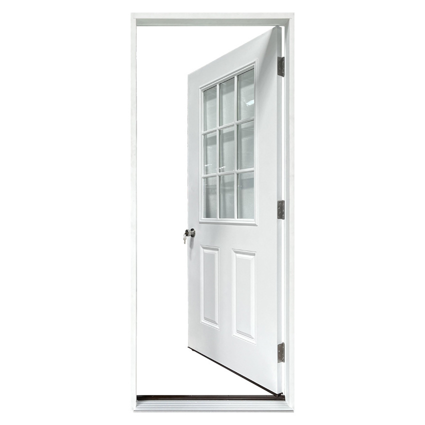 Outswing metal frame aluminum frame for Mobile home Walk-in door 9 lite glass