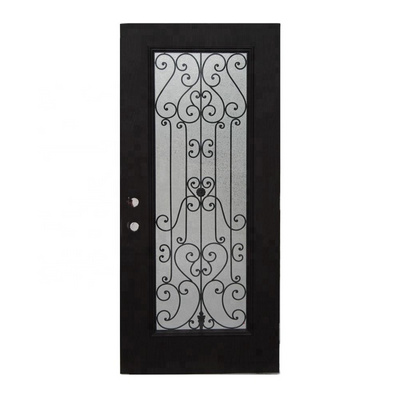 Fangda simple design style steel front iron window grill door