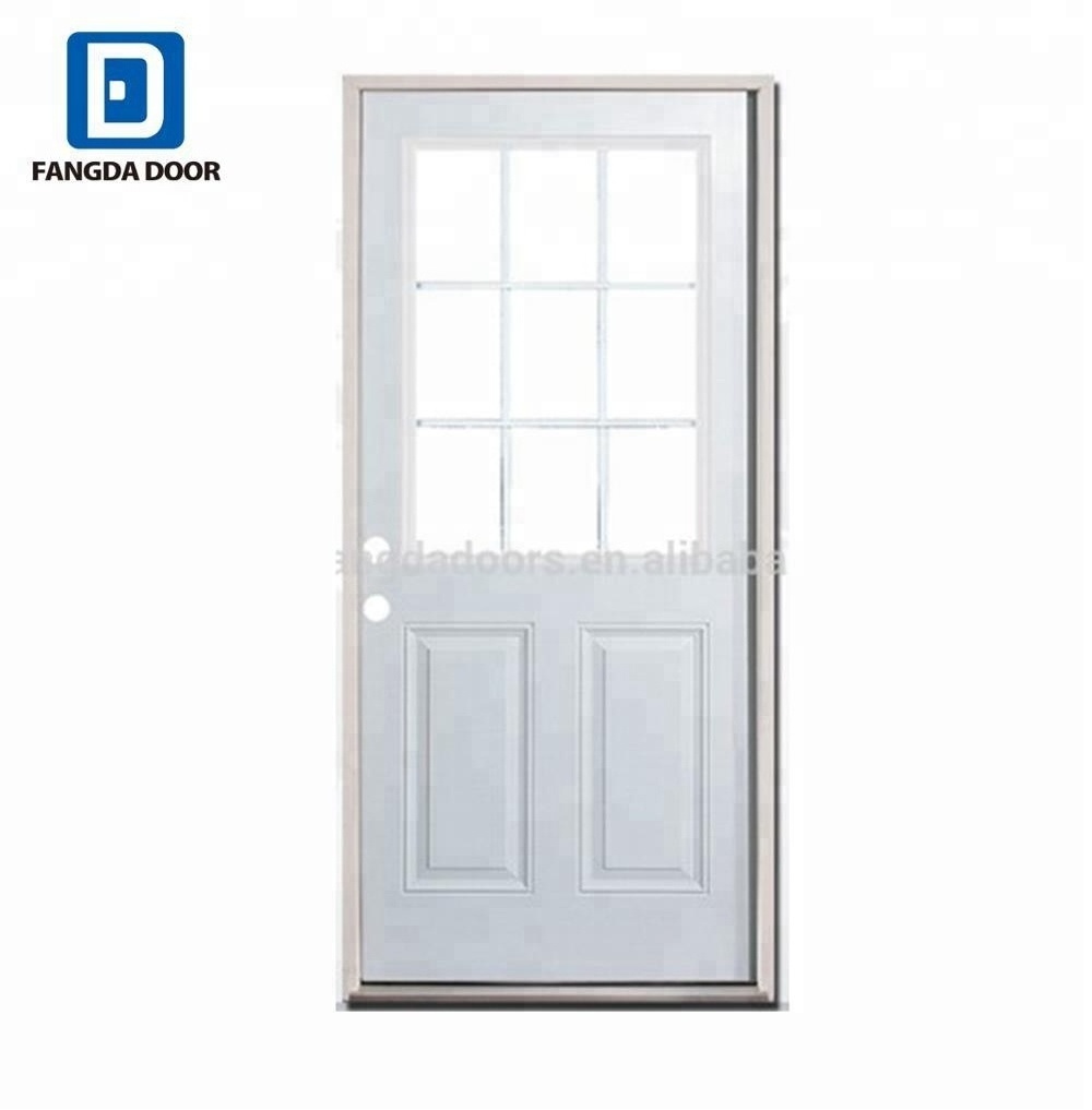 Outswing metal frame aluminum frame for Mobile home Walk-in door 9 lite glass