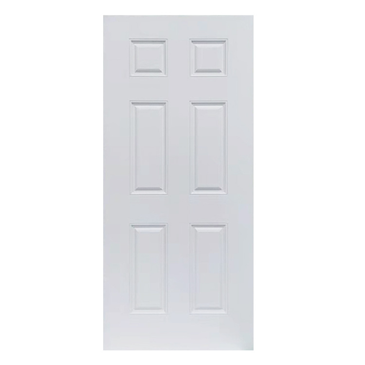 Prefinished primed  Unfinished white fiberglass 6 panel smooth wood grain oak mahogany texture entry door