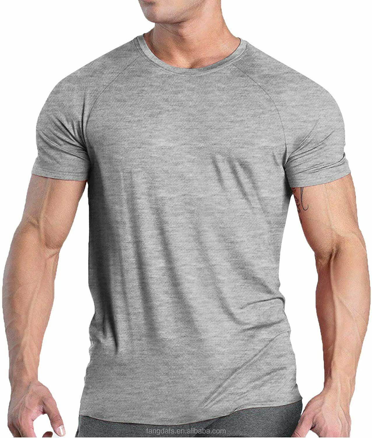 High quality printing 95 cotton 5 spandex compression t shirts cotton elastane stretch breathable gym t shirt