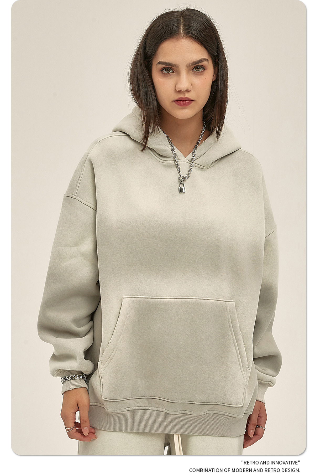 2023 Autumn and Winter New Solid Color Blank Plus Cashmere Thickened 360g Spray Dyeing Old Hoodie Men