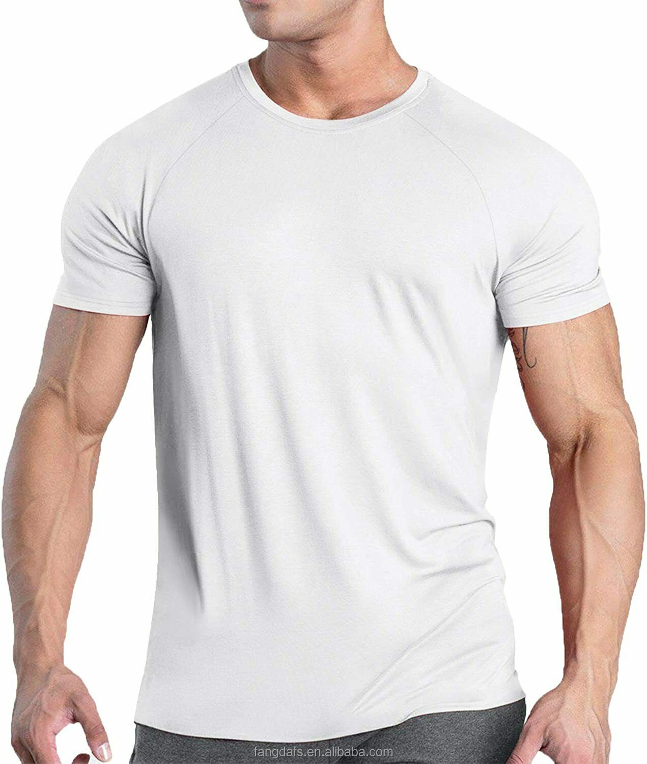 High quality printing 95 cotton 5 spandex compression t shirts cotton elastane stretch breathable gym t shirt