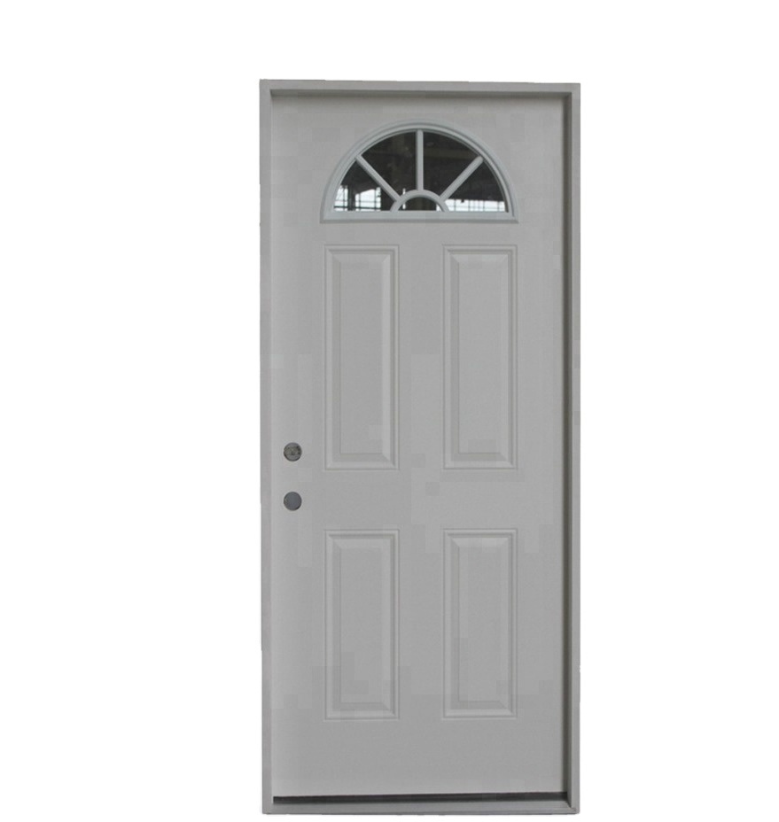 Fangda  cheap arch bedroom door 4 panel glass interior door