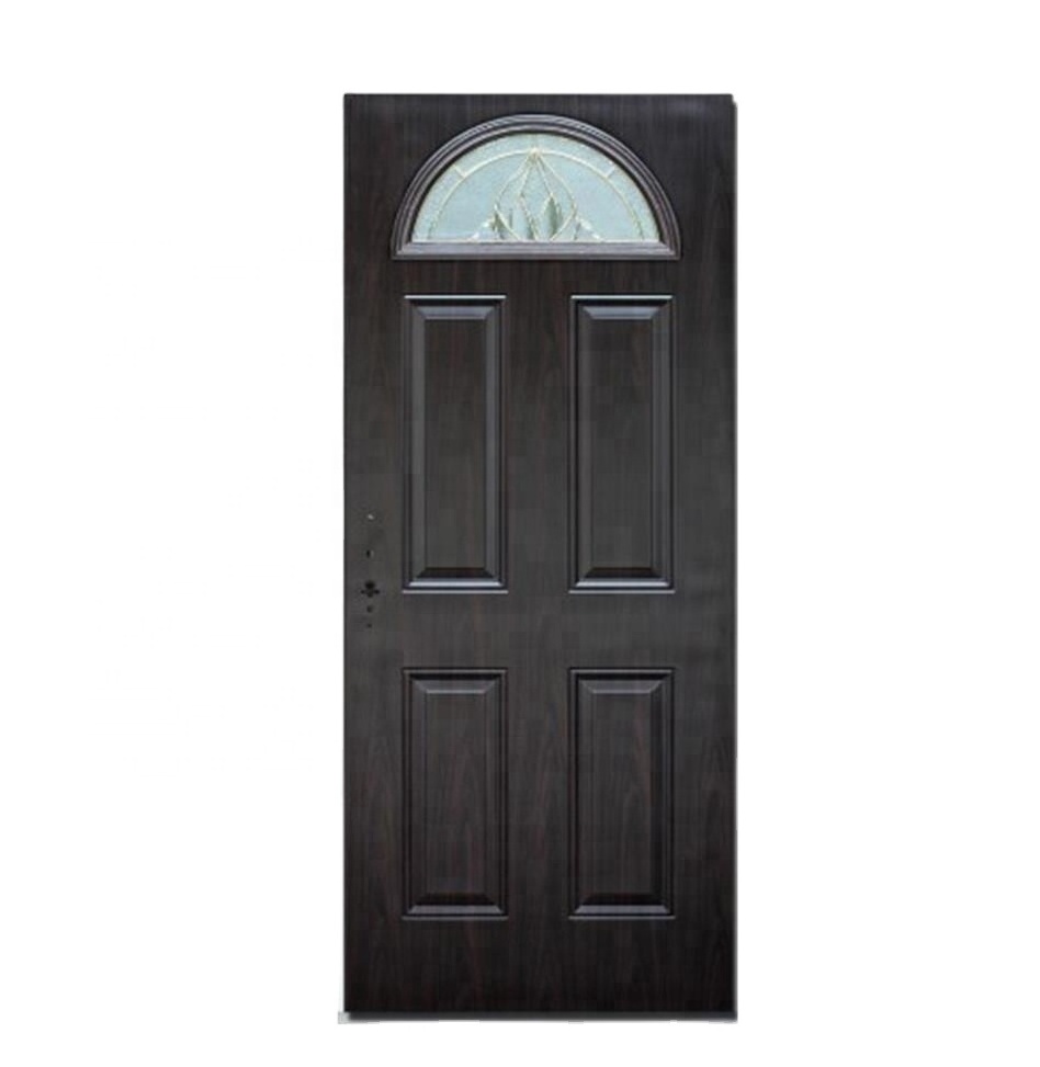 Fangda  cheap arch bedroom door 4 panel glass interior door