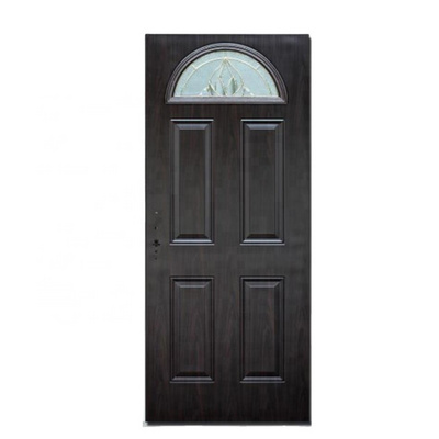 Fangda  cheap arch bedroom door 4 panel glass interior door