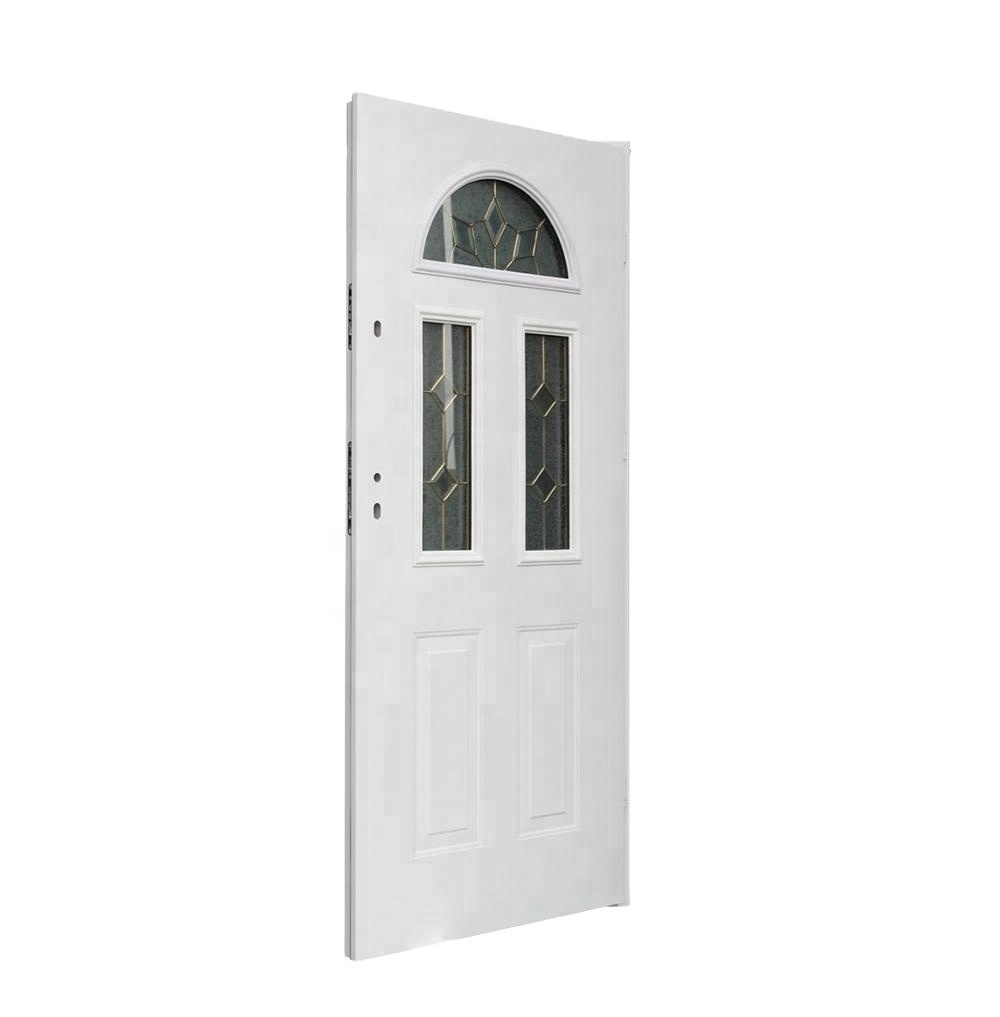 Fangda  cheap arch bedroom door 4 panel glass interior door