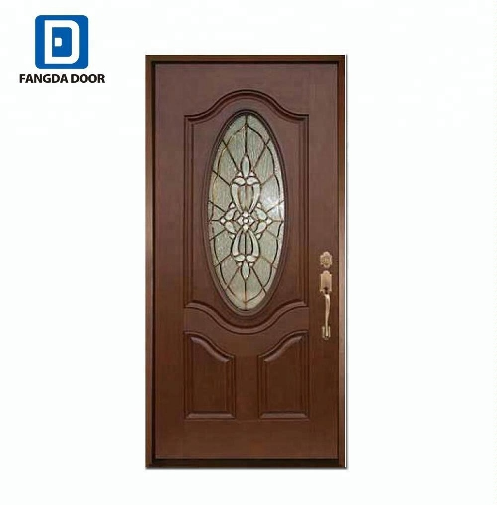 Fangda stained modern home fiberglass Mahogany door