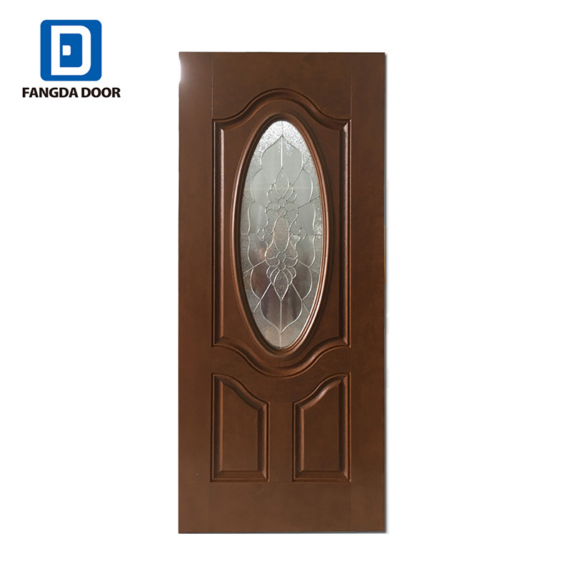 Fangda big oval glass inserts interior metal door slab  modern house interior doors