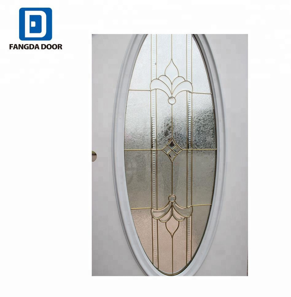 Fangda big oval glass inserts interior metal door slab  modern house interior doors