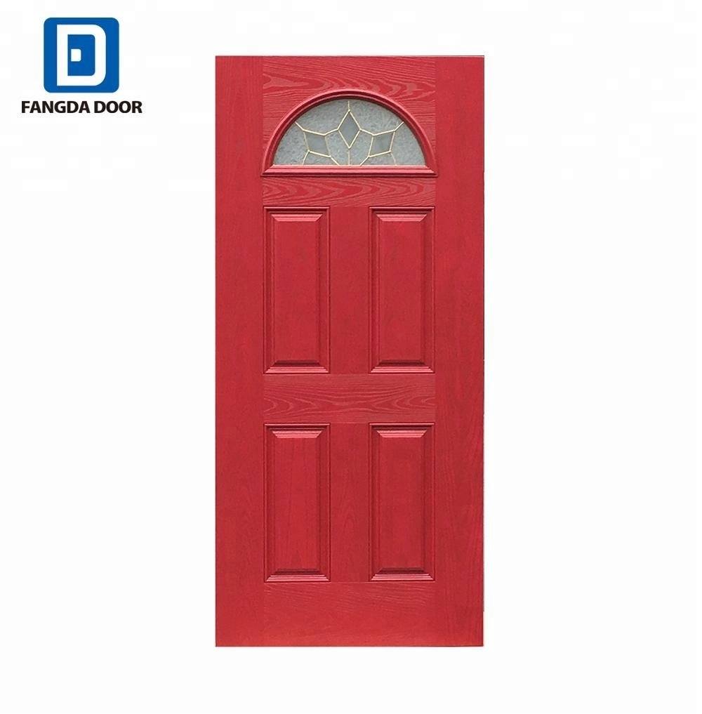 Fangda hot sale Oak Textured Fiberglass door exterior door slab