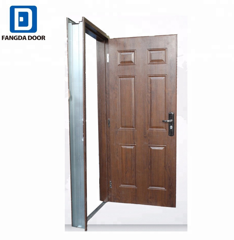 Fangda 2021 hot sale  nigeria steel door six panel interior metal doors