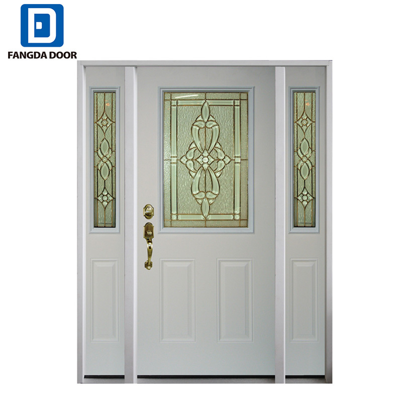 Fangda luxury fiber glass front door design balcony casement entrance doors