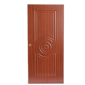 Mahogany Textured Wood-Grain Out-Swing Fiberglass Front Prehung Entry Door With SideLights