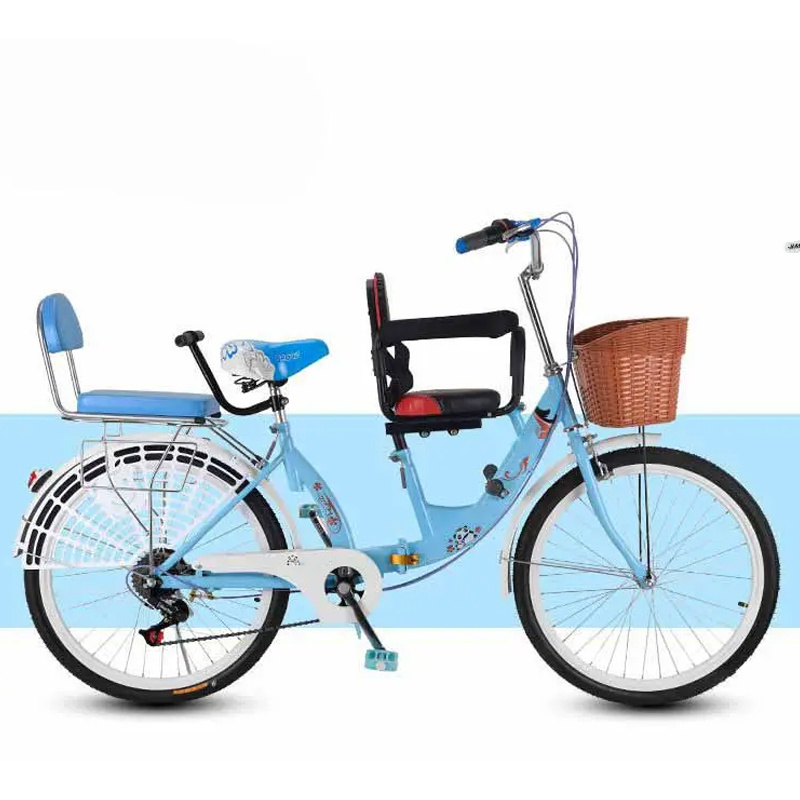 Factory wholesale High quality 20 22 24 inch two seat parent child bike Tandem Bicycle for mothers