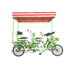 Free Spare Parts Beach Cruiser Pedal Quadricycle For Sale, Sightseeing 4 Person Tandem Bike