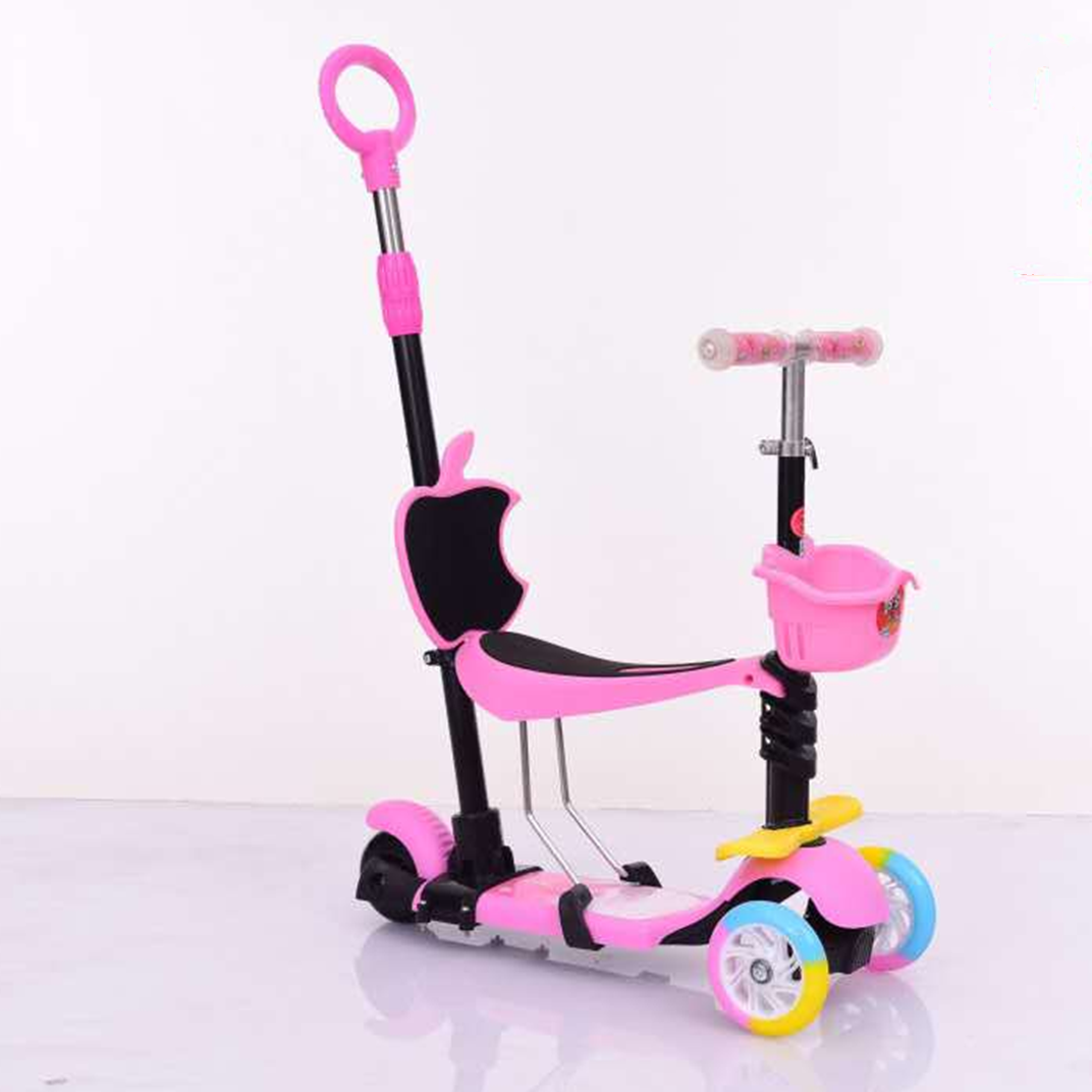 2022 hot selling children's flash three wheel folding children's scooter blue pink yellow children's scooter