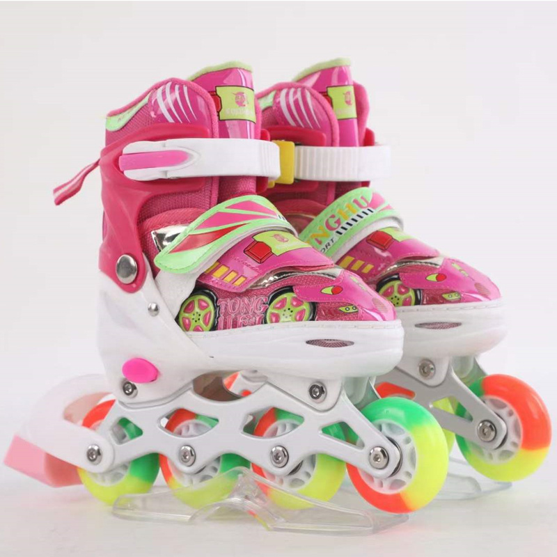 Hot Sale Popular Flashing Children Boys Girls Skate Shoes Inline Roller Skates For Kids