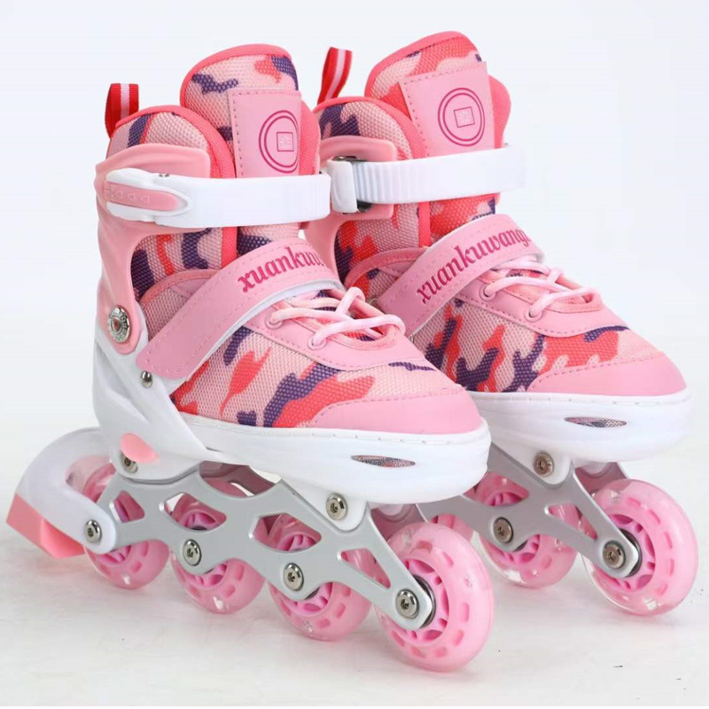 Hot Sale Popular Flashing Children Boys Girls Skate Shoes Inline Roller Skates For Kids